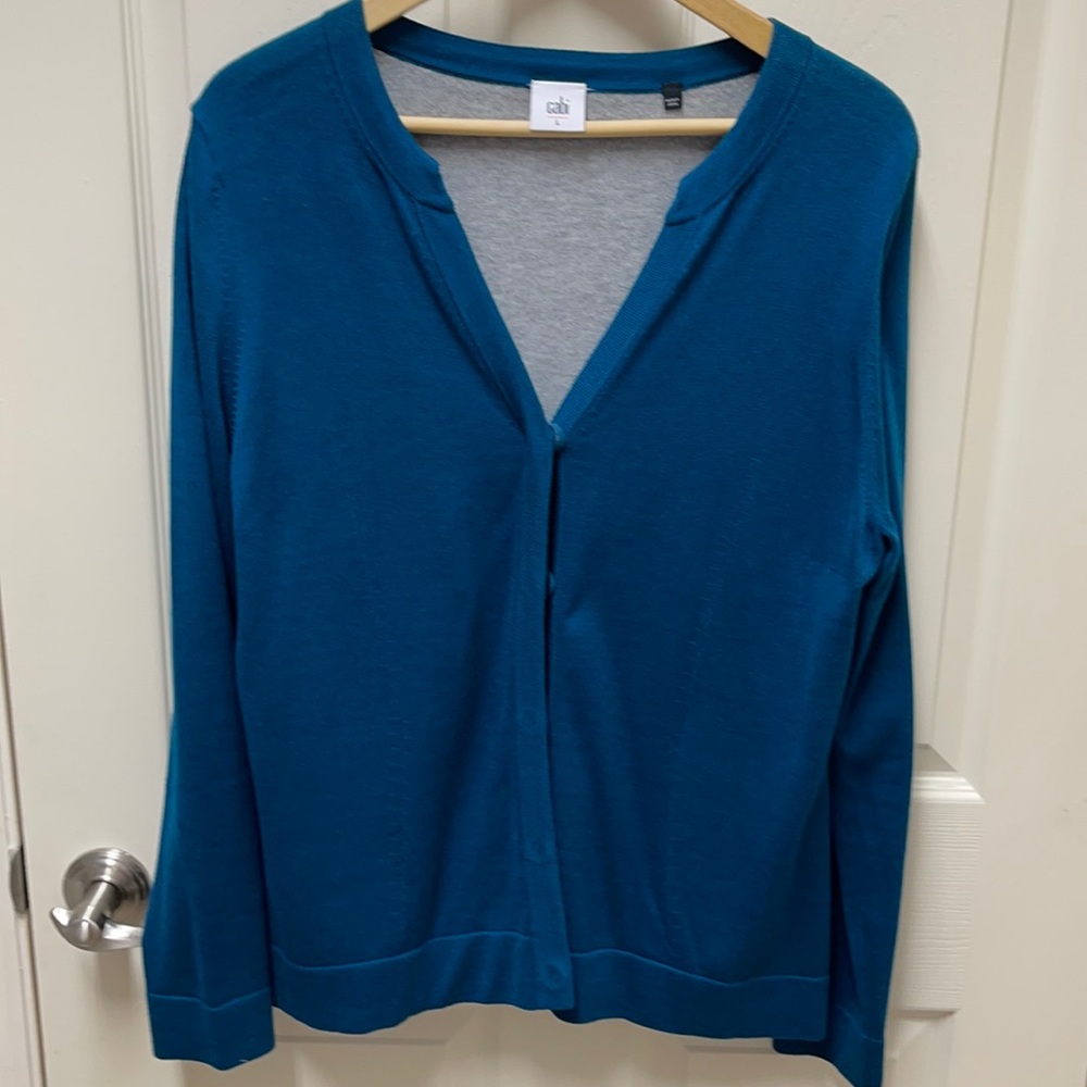 Cabi Ever Cardigan Sweater - EUC Large Blue / Teal